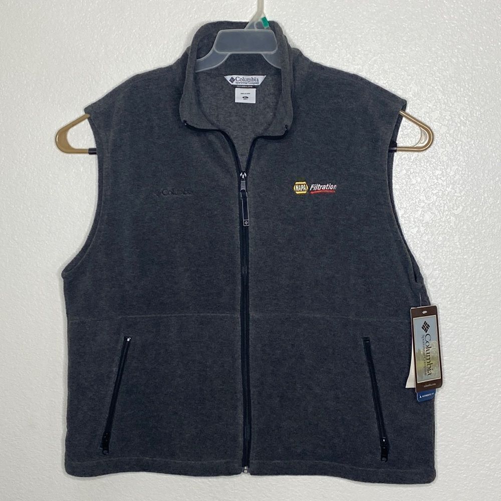 COLUMBIA Men’s Full Zip Charcoal Vest Size XL NWT